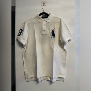 Polo Ralph Lauren White Short Sleeve Big Pony Polo Shirts Size Large